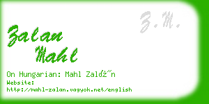 zalan mahl business card